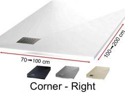 Shower tray with right-angled drain - CORNER Right