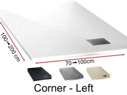 Shower tray with outlet in left angle - CORNER left