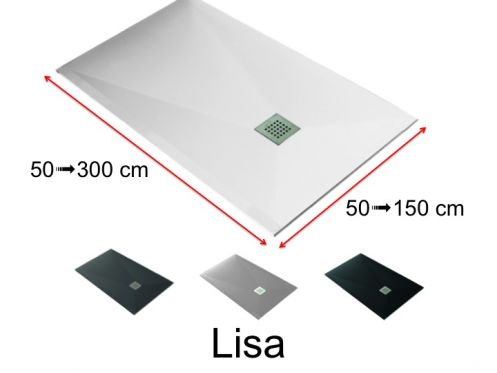 Shower trays, very large, smooth finish - LISA