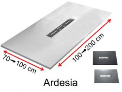 Shower tray centre drain, slate finish - ARDESIA
