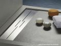 Shower tray, gutter, 120 cmAcrystone resin - VULCANO SIDE INOX