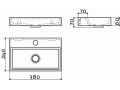 Washbasin, 24 x 38 cm, with drilling taps - MINI WASH ME 38