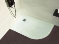Shower tray, with quarter round curve, right - CORVOREC RIGHT