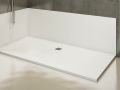 Shower tray, with side drain, on the long side - LEEDS FRONTAL