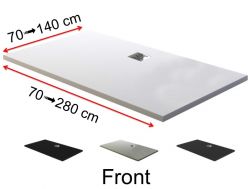 Shower tray with drain on the long side - FRONT