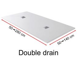 Shower tray, with double drain - DOUBLE DRAIN ARCHITECT