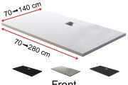 Shower tray with drain on the long side - FRONT