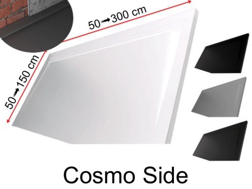 Shower tray with designer channel on the length - COSMO SIDE