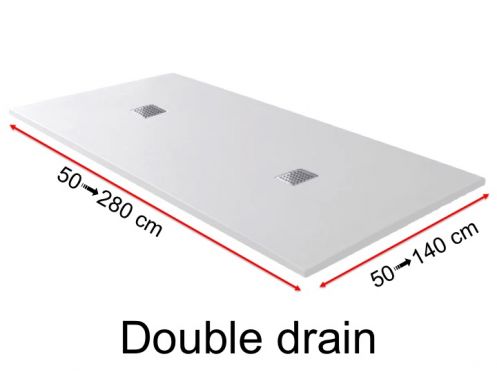 Shower tray, with double drain - DOUBLE DRAIN