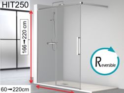 Sliding shower screen, with open section - HIT 250