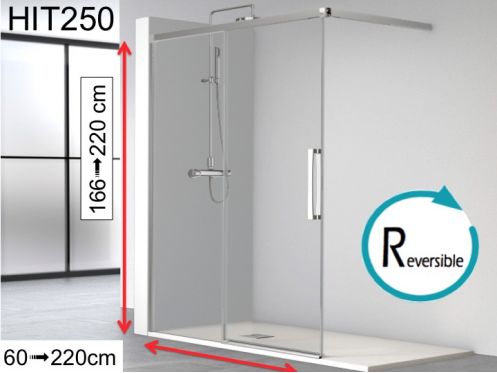 Sliding shower screen, with open section - HIT 250