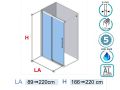 Sliding shower screen, with open section - HIT 250