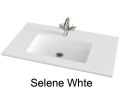 Washbasin top 121 x 46 cm, suspended or recessed, in mineral resin - SELENE 50