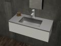 Washbasin top 121 x 40 cm, suspended or recessed, in mineral resin - MINI 2240