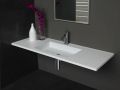 Washbasin top 91 x 46 cm, suspended or recessed, in mineral resin - SELENE 50