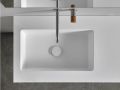 Washbasin top 141 x 46 cm, suspended or recessed, in mineral resin - SELENE 50