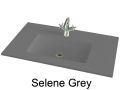 Washbasin top 151 x 46 cm, suspended or recessed, in mineral resin - SELENE 50