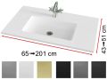 Washbasin top 171 x 46 cm, suspended or recessed, in mineral resin - SELENE 50