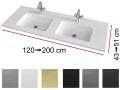 Double wash basin top, 141 x 46 cm, suspended or recessed - SELENE DOUBLE