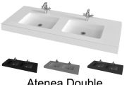 Double washbasin top, 120 x 50 cm, hanging or standing - ATENEA DOUBLE