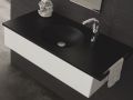 Double washbasin top, 121 x 46 cm, suspended or recessed, round - CIRCULAR 30 Double
