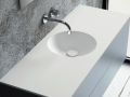 Double washbasin top, 121 x 46 cm, suspended or recessed, round - CIRCULAR 30 Double