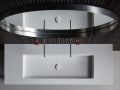 Double washbasin, washbasin 120 cm, suspended or built-in - LEEDS XXL 120