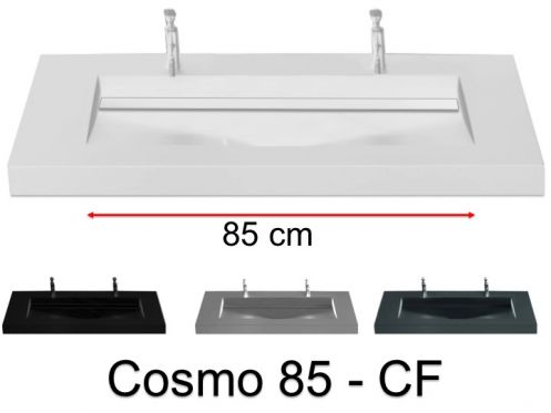 Double washbasin top, 140 x 50 cm, washbasin washbasin - COSMO 85 CF