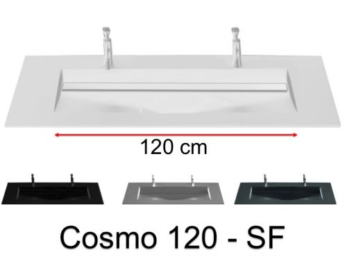 Double washbasin top, 141 x 46 cm, washbasin washbasin - COSMO 120 SF Double