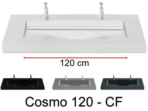 Double washbasin top, 140 x 50 cm, washbasin washbasin - COSMO 120 CF