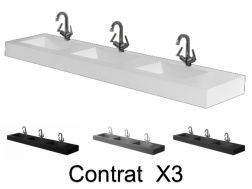 Washstand, 200 x 50 cm, Three built-in washbasin - CONTRACT X3