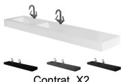 Washstand, 200 x 50 cm, two built-in washbasins - CONTRAT X2
