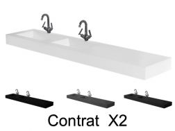 Washstand, 250 x 50 cm, two built-in washbasins - CONTRAT X2