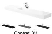 Vanity top, 250 x 50 cm, built-in washbasins - CONTRACT X1