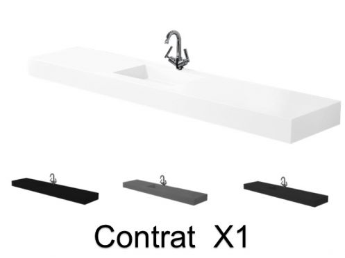 Vanity top, 300 x 50 cm, built-in washbasins - CONTRACT X1