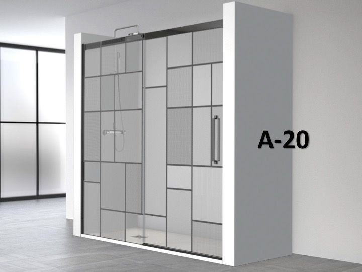 Sliding Shower Door 150 X 195 Cm Industrial Art Deco Style With