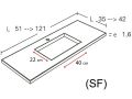Small washbasin, 50 x 40 cm, in Solid Surface - MINI