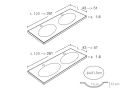 Double oval washbasin, 50 x 120 cm, in Solid-Surface mineral resin - DOUBLE OVALDO HYDRA