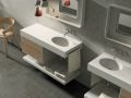 Double oval washbasin, 50 x 120 cm, in Solid-Surface mineral resin - DOUBLE OVALDO HYDRA