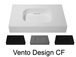 Design vanity top, 120 x 50 cm, suspended or standing, in mineral resin - VENTO 40 CF
