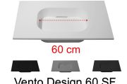 Design vanity top, 120 x 50 cm, suspended or standing, in mineral resin - VENTO 60 SF