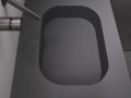 Double washbasin top, 100 x 50 cm, suspended or table top, in mineral resin - VENTO 40 DOUBLE
