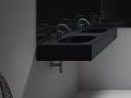 Double washbasin top, 100 x 50 cm, suspended or table top, in mineral resin - VENTO 40 DOUBLE