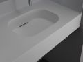 Double washbasin top, 140 x 50 cm, suspended or table top, in mineral resin - VENTO 60 DOUBLE
