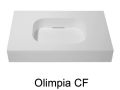 Design washbasin, 50 x 80 cm, in Solid-Surface mineral resin - OLIMPIA 40 RG