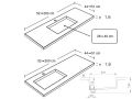 Design washbasin, 50 x 80 cm, in Solid-Surface mineral resin - OLIMPIA 40 RG
