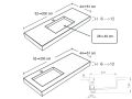 Design washbasin, 50 x 80 cm, in Solid-Surface mineral resin - OLIMPIA 40 RG
