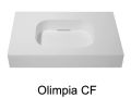 Design washbasin, 50 x 80 cm, in Solid-Surface mineral resin - OLIMPIA 60 RG