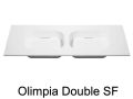 Design double washbasin, 50 x 100 cm, in Solid-Surface mineral resin - OLIMPIA 40 DOUBLE