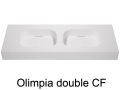 Design double washbasin, 50 x 100 cm, in Solid-Surface mineral resin - OLIMPIA 40 DOUBLE